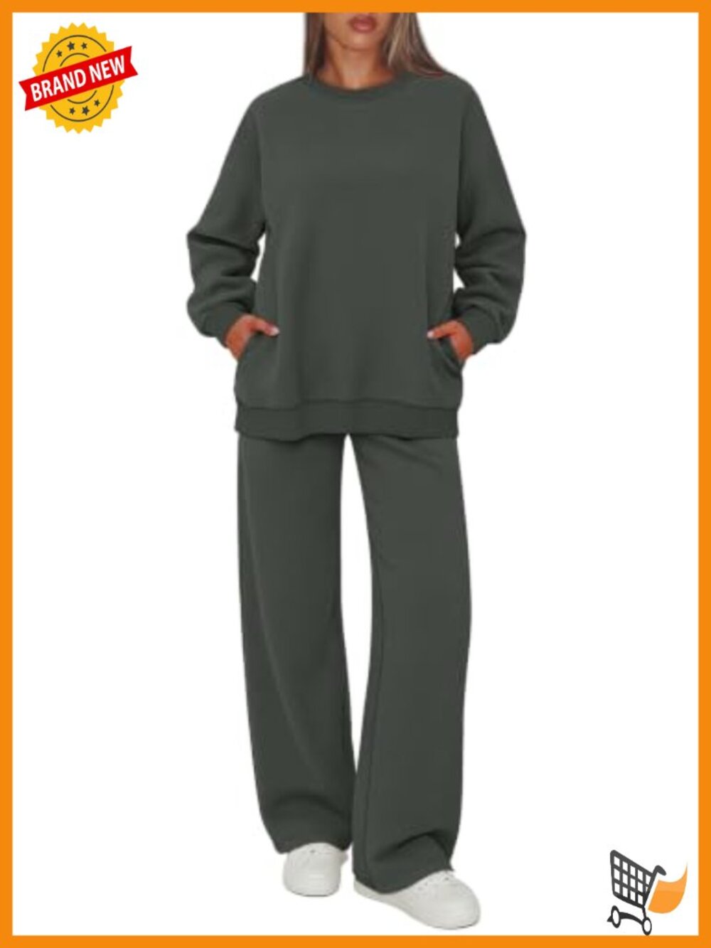 Women's 2 Piece Sweat Set Lounge Matching Outfit with Pockets